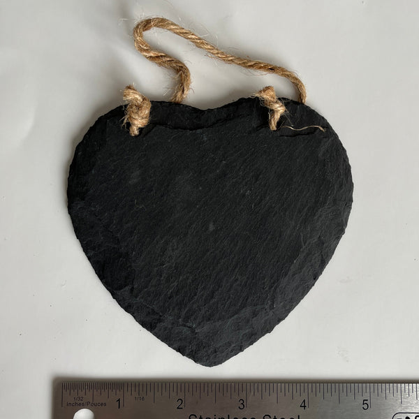 4.7' Blank Slate Heart Ornament w/Jute Hanger