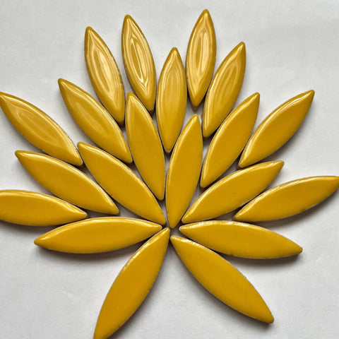 Large Ceramic Petals & Leaves for Mosaic Yellow 4oz