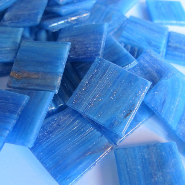 Gold Streaky 20mm - Vitreous Tiles WHALE BLUE