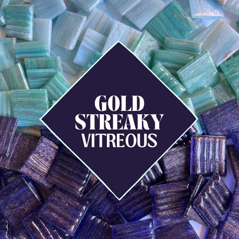 20mm Gold Streaky Vitreous Tiles