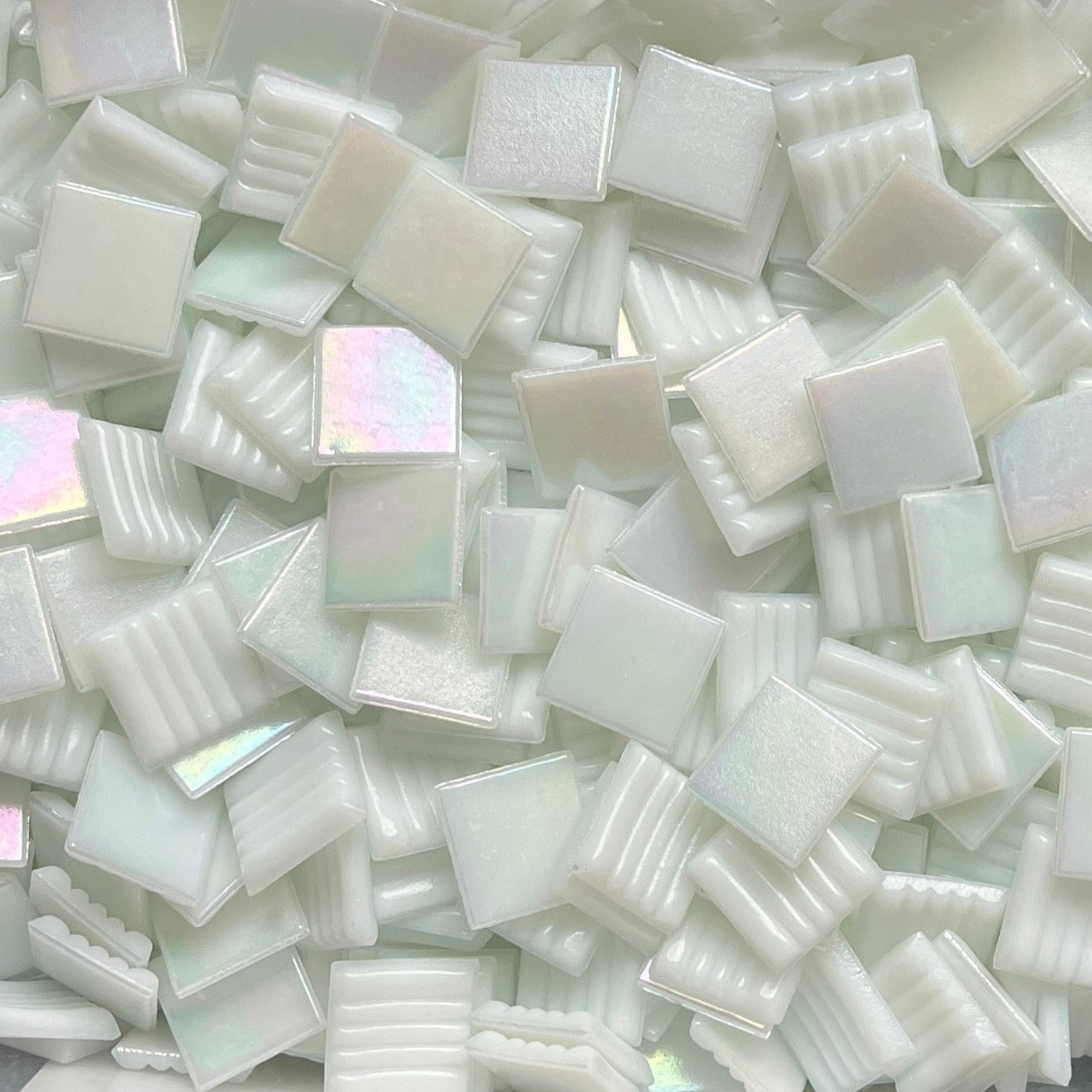 Iridescent 20mm - Vitreous Tiles WHITE