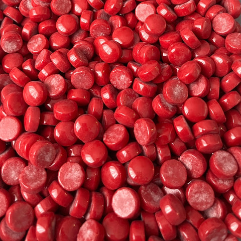 Mosaico de vidrio redondo de 12 mm, color rojo