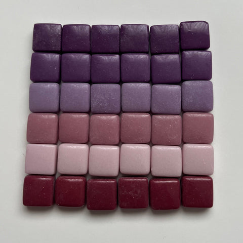 Vivid 12x12 mm Squares Pink-Purple Mix 1 lb