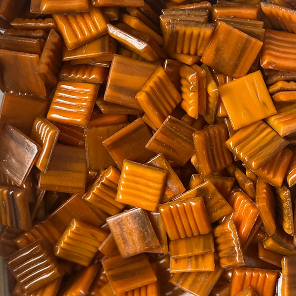 Gold Streaky 20mm - Vitreous Tiles PUMPKIN SPICE