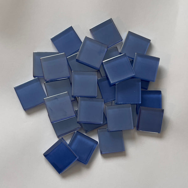Crystal Glass Tiles 20mm - Blue 1/2 lb