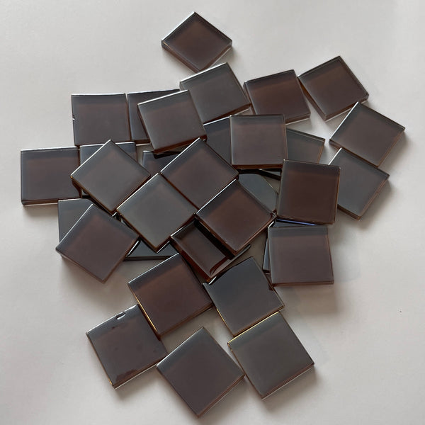 Crystal Glass Tiles 20mm - Brown 1/2 lb