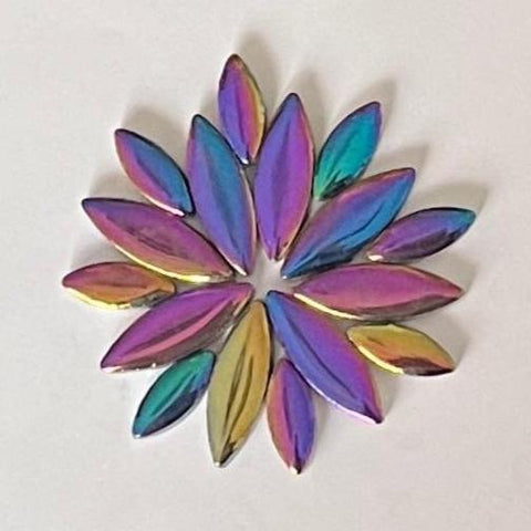 Ceramic Petals & Leaves for Mosaics - Metallic Mix