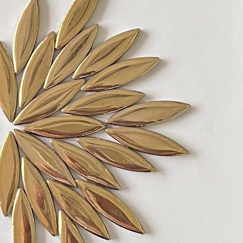 Large Ceramic Petals & Leaves for Mosaics Gold (4oz)