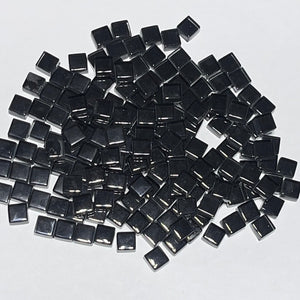 Crystal Glass Tiles 9x9mm BLACK 1/2 lb