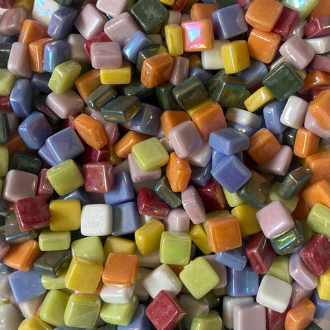 12x12 mm Squares MIX Iridescent