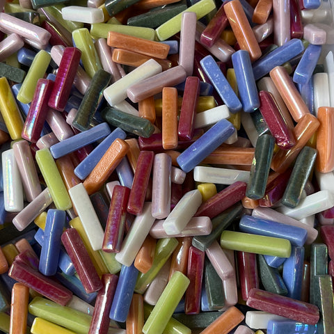 Rectangles 25x5mm - IRIDESCENT MIX
