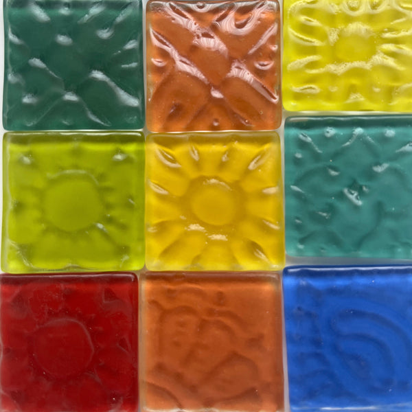 Textured Glass Tiles - set of 10