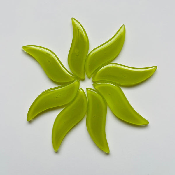 Wavy Glass Petals/Leaves - Large - set of 8