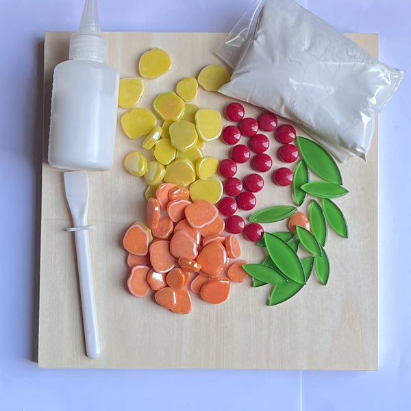 Kit de posavasos con diseño de flores y mosaicos de pétalos blancos