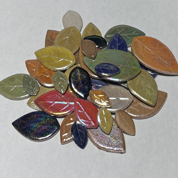 Ceramic Leaves Iridescent 4 oz MIX