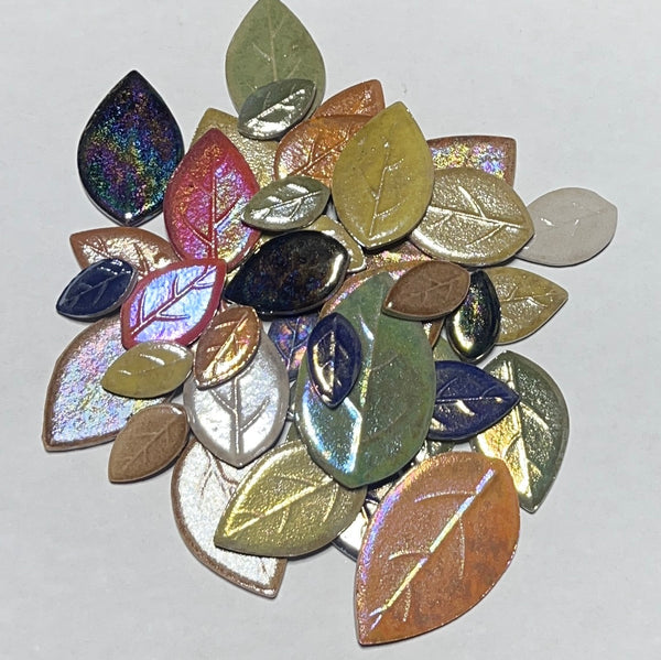 Ceramic Leaves Iridescent 4 oz MIX