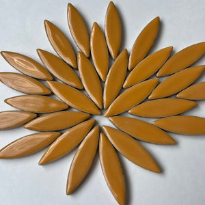 Large Ceramic Petals & Leaves for Mosaic Tangerine 4oz