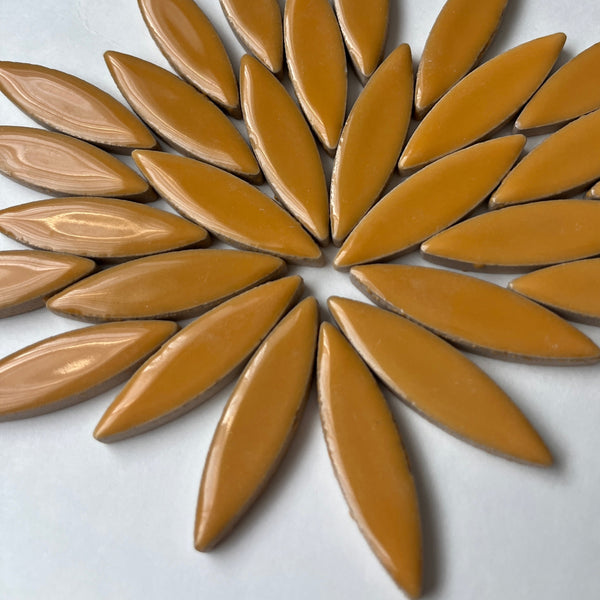 Large Ceramic Petals & Leaves for Mosaic Tangerine 4oz