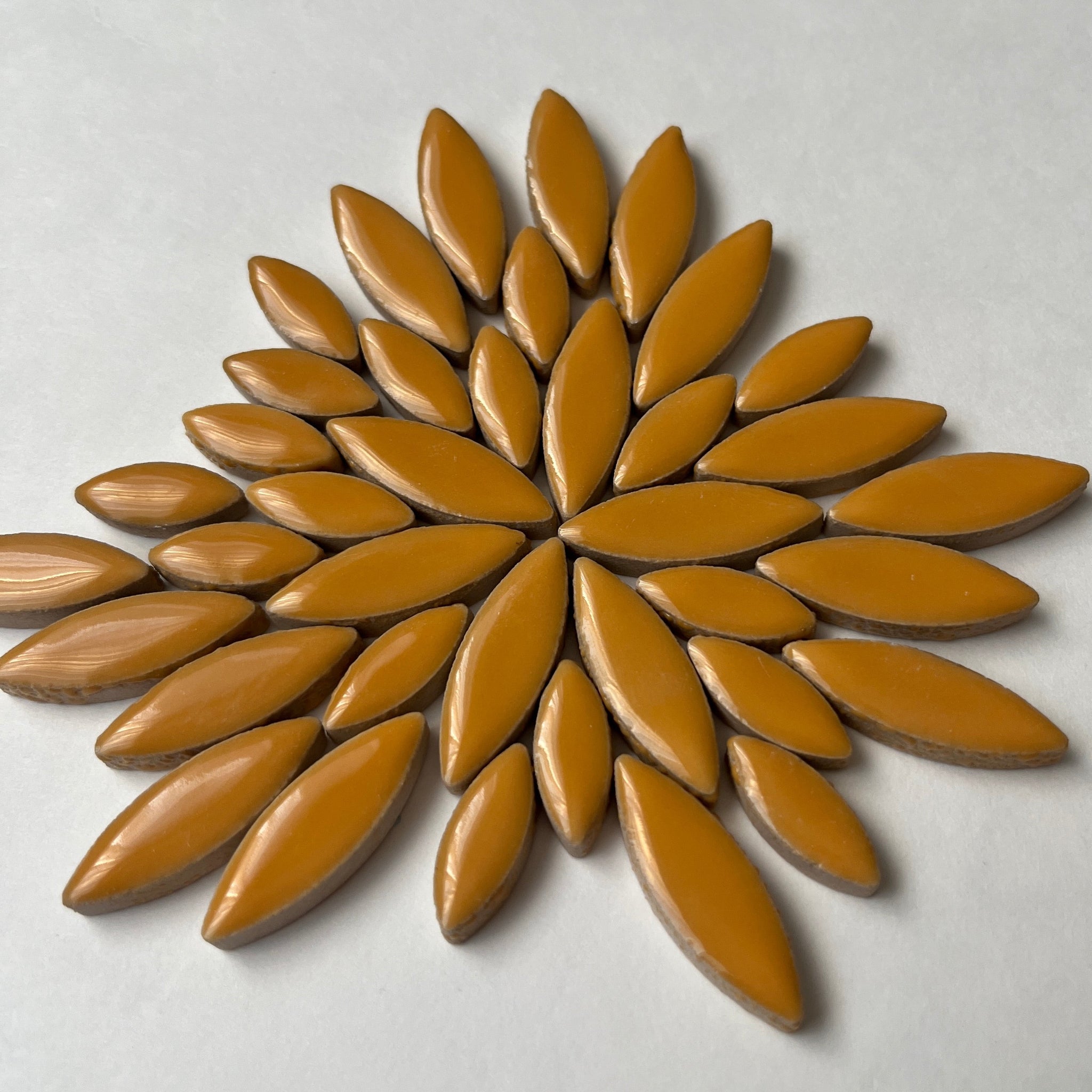 Ceramic Petals & Leaves for Mosaics - Tangerine Mix