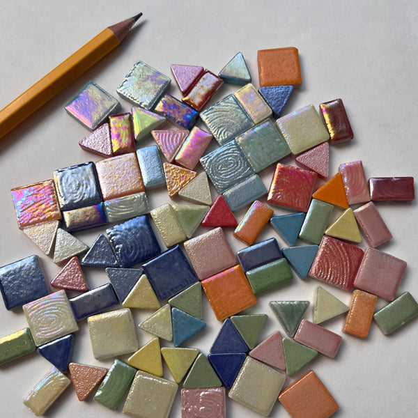 Iridescent Irregular Ceramic shapes 3.5 oz