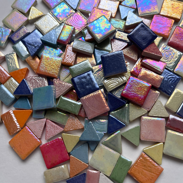 Iridescent Irregular Ceramic shapes 3.5 oz