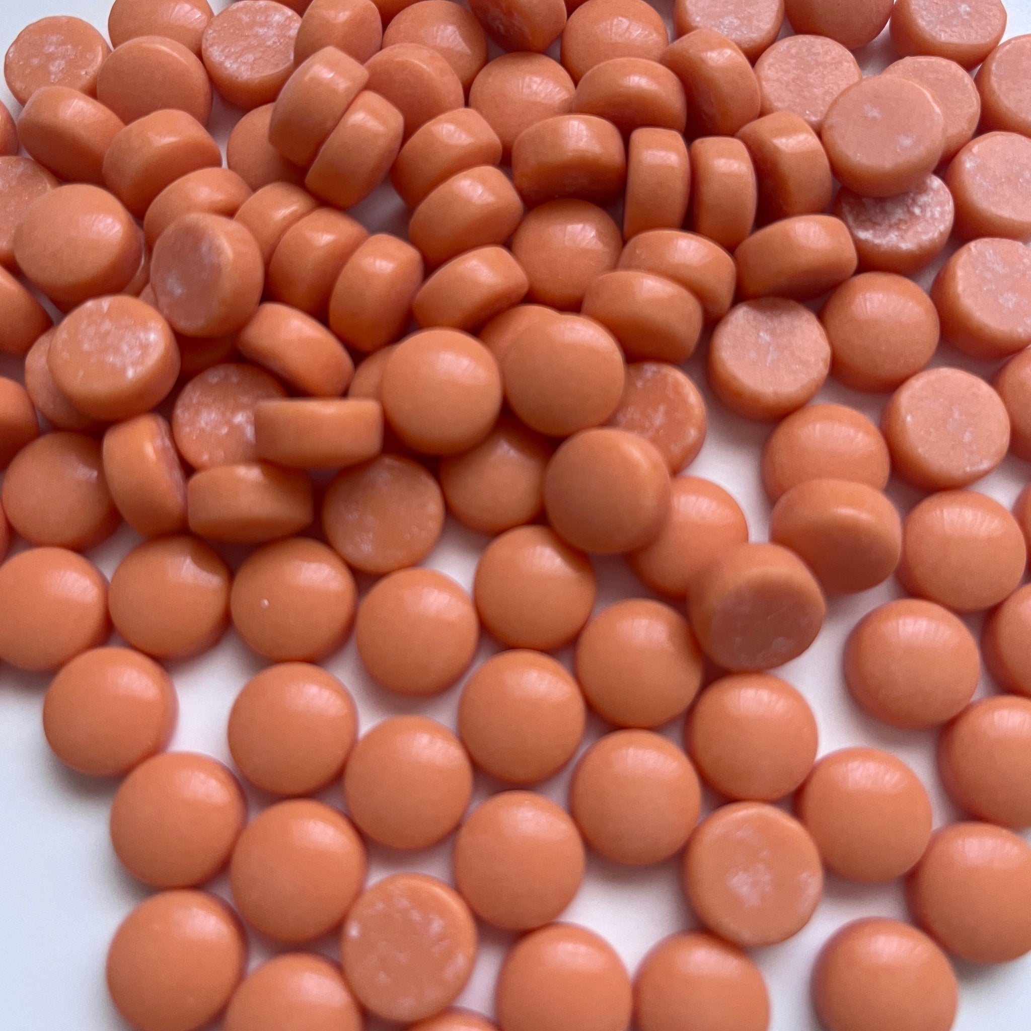 12mm Round Glass Mosaic - Orange