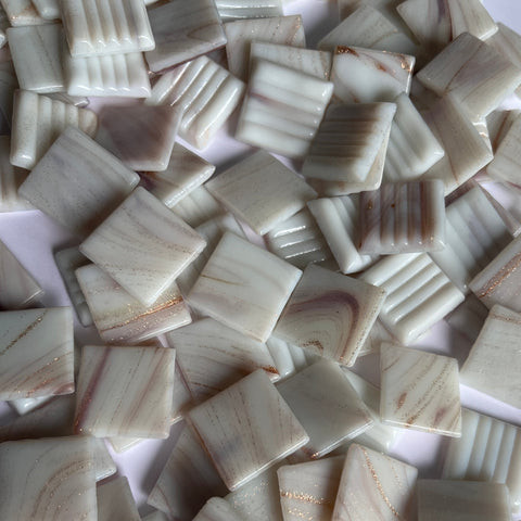 Gold Streaky 20mm - Vitreous Tiles MARBLE WHITE