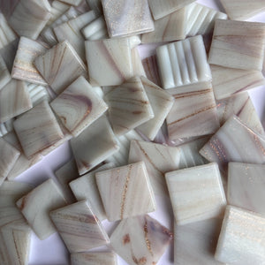Gold Streaky 20mm - Vitreous Tiles MARBLE WHITE