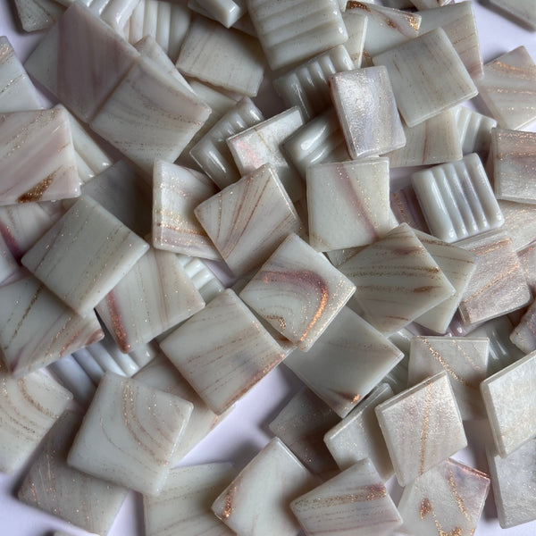 Gold Streaky 20mm - Vitreous Tiles MARBLE WHITE