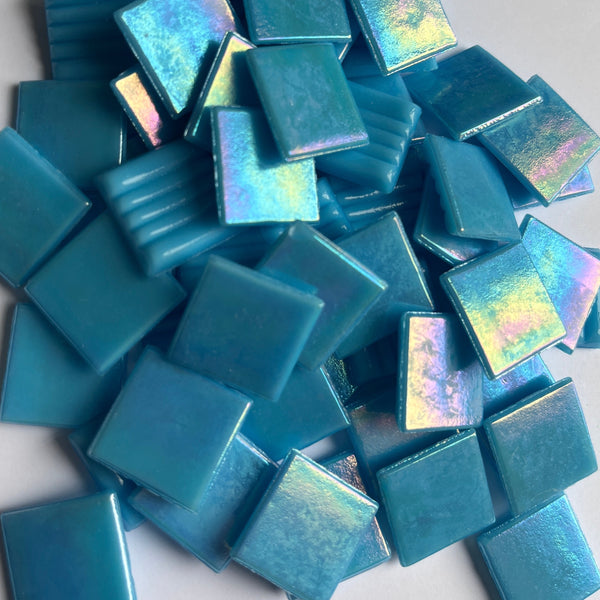 Iridescent 20mm - Vitreous Tiles BRIGHT SKY BLUE