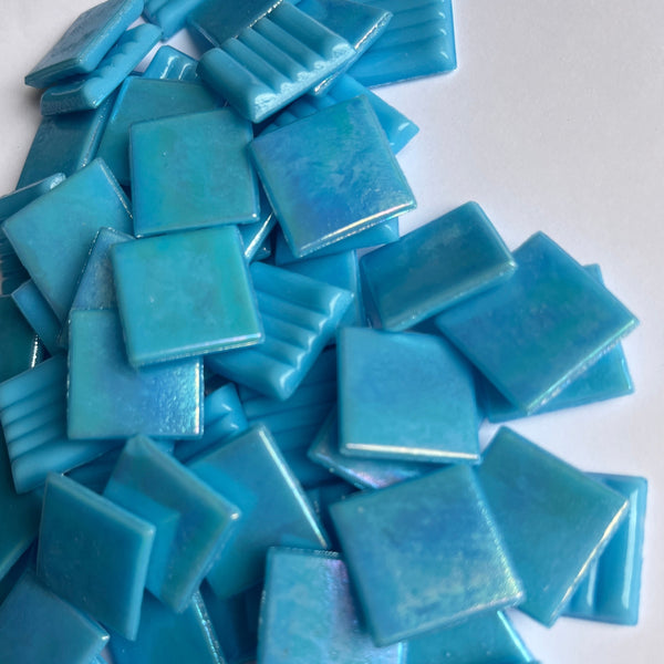 Iridescent 20mm - Vitreous Tiles BRIGHT SKY BLUE