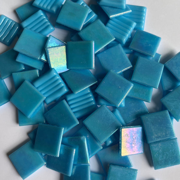 Iridescent 20mm - Vitreous Tiles BRIGHT SKY BLUE