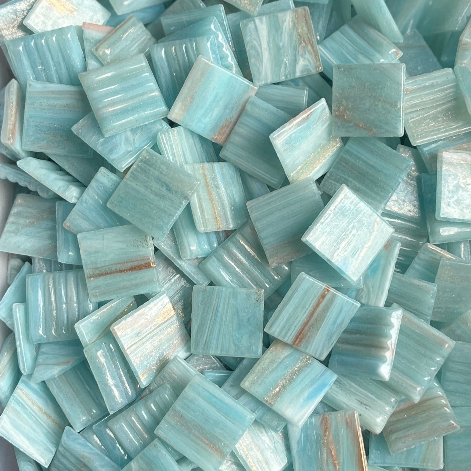 Gold Streaky 20mm - Vitreous Tiles AQUA COPPER