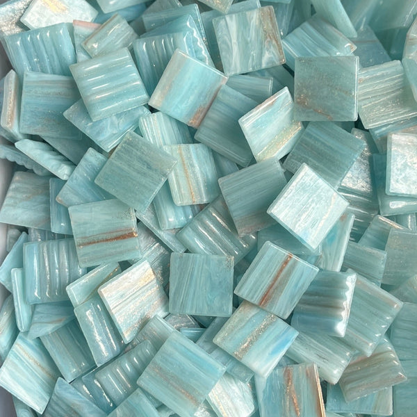 Gold Streaky 20mm - Vitreous Tiles AQUA COPPER