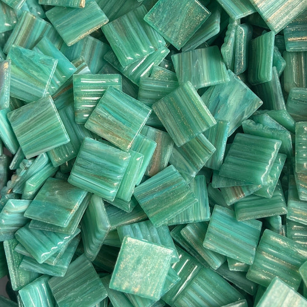 Gold Streaky 20mm - Vitreous Tiles TEAL GOLD