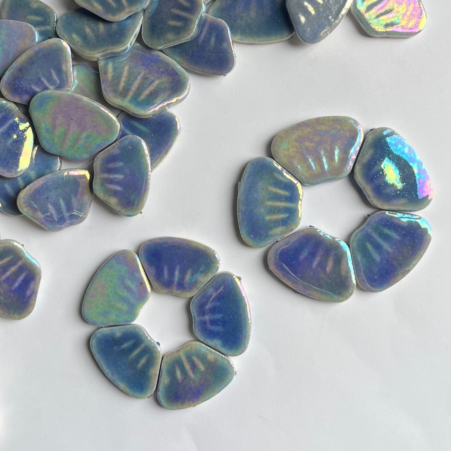 Iridescent Ceramic Petals - BLUE 4oz