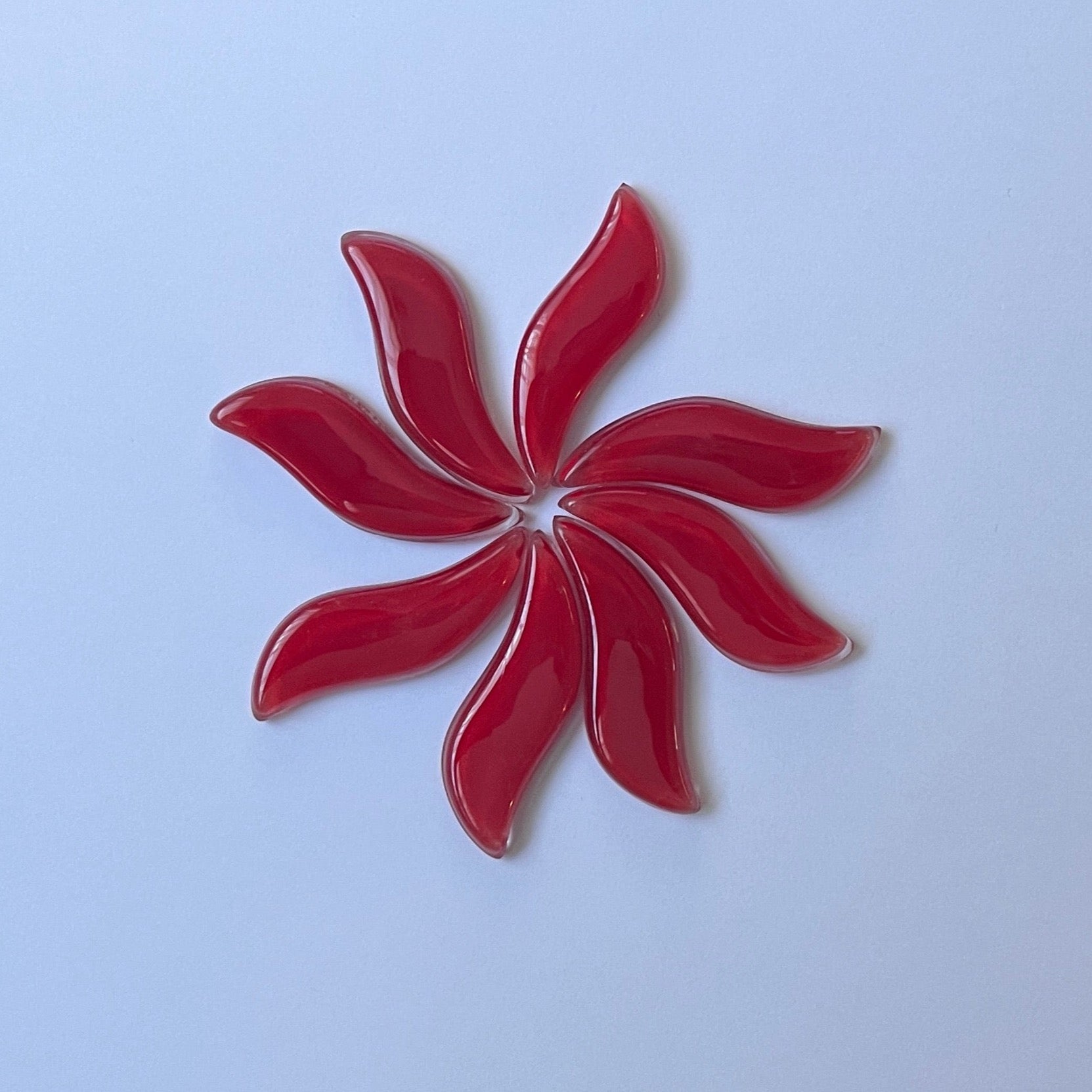Wavy Glass Petals/Leaves - Large - set of 8