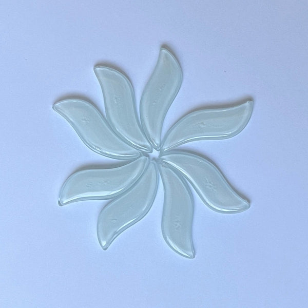 Wavy Glass Petals/Leaves - Large - set of 8