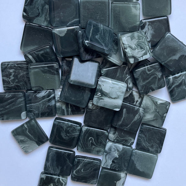 Marble Style Glass Tiles - set of 10