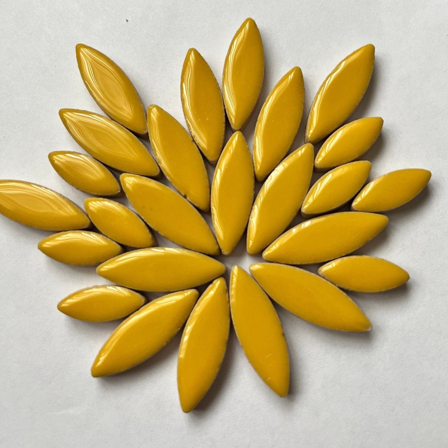 Ceramic Petals & Leaves for Mosaics - Yellow Mix
