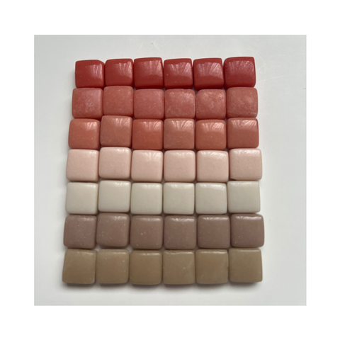 Vivid 12x12 mm Squares Rose & Brown