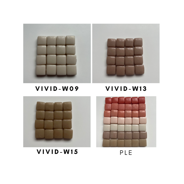 Vivid 12x12 mm Squares Rose & Brown