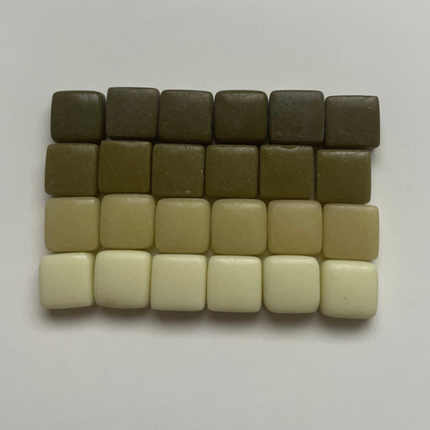 Vivid 12x12 mm Squares Olive Tones