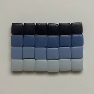 Vivid 12x12 mm Squares Denim Tones