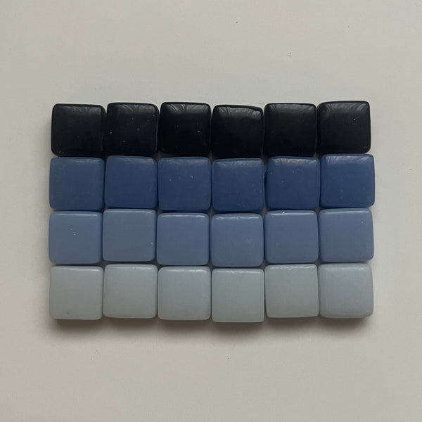Vivid 12x12 mm Squares Denim Tones