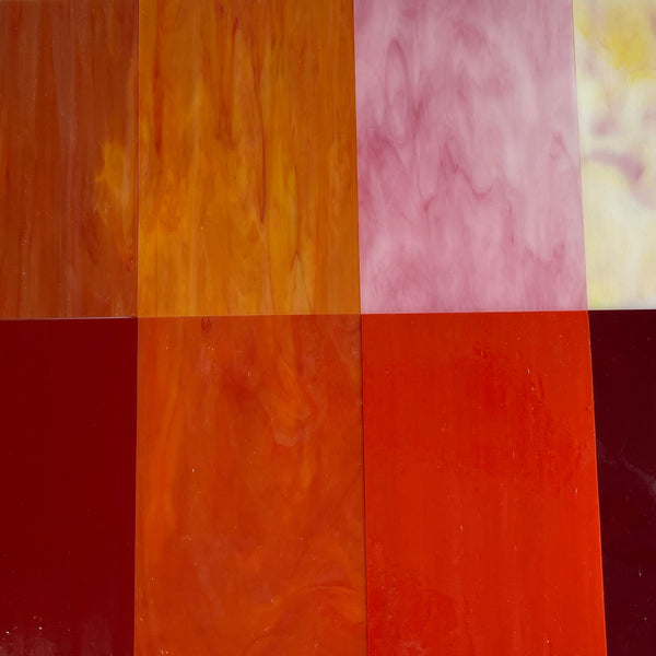 Stained Glass Sheets Pack - RED 4x6 inches