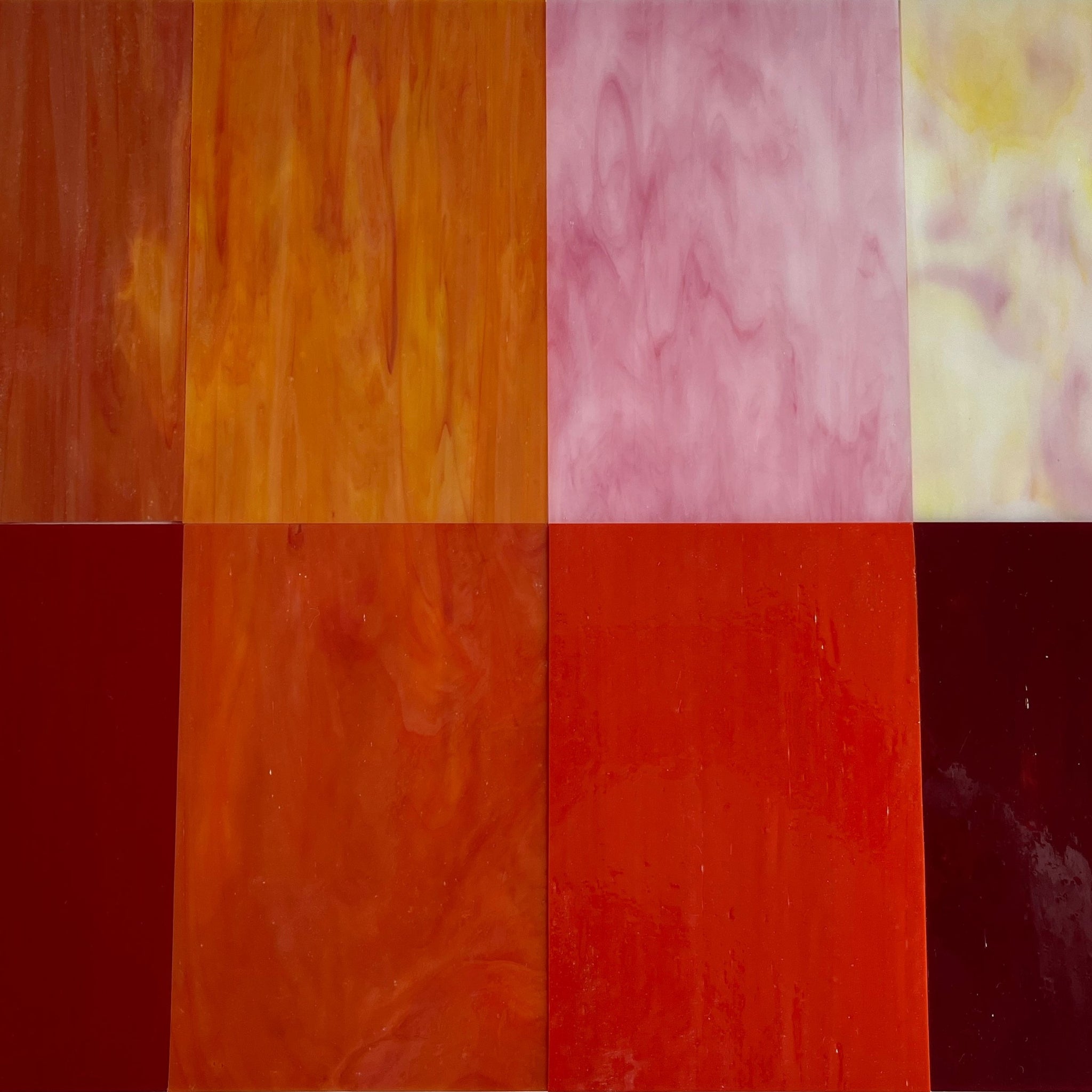 Stained Glass Sheets Pack - RED 4x6 inches