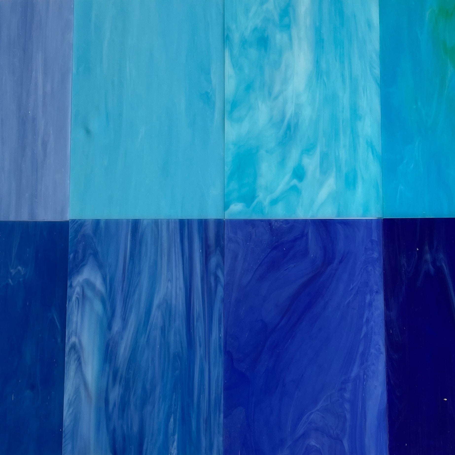 Stained Glass Sheets Pack - BLUE 4x6 inches