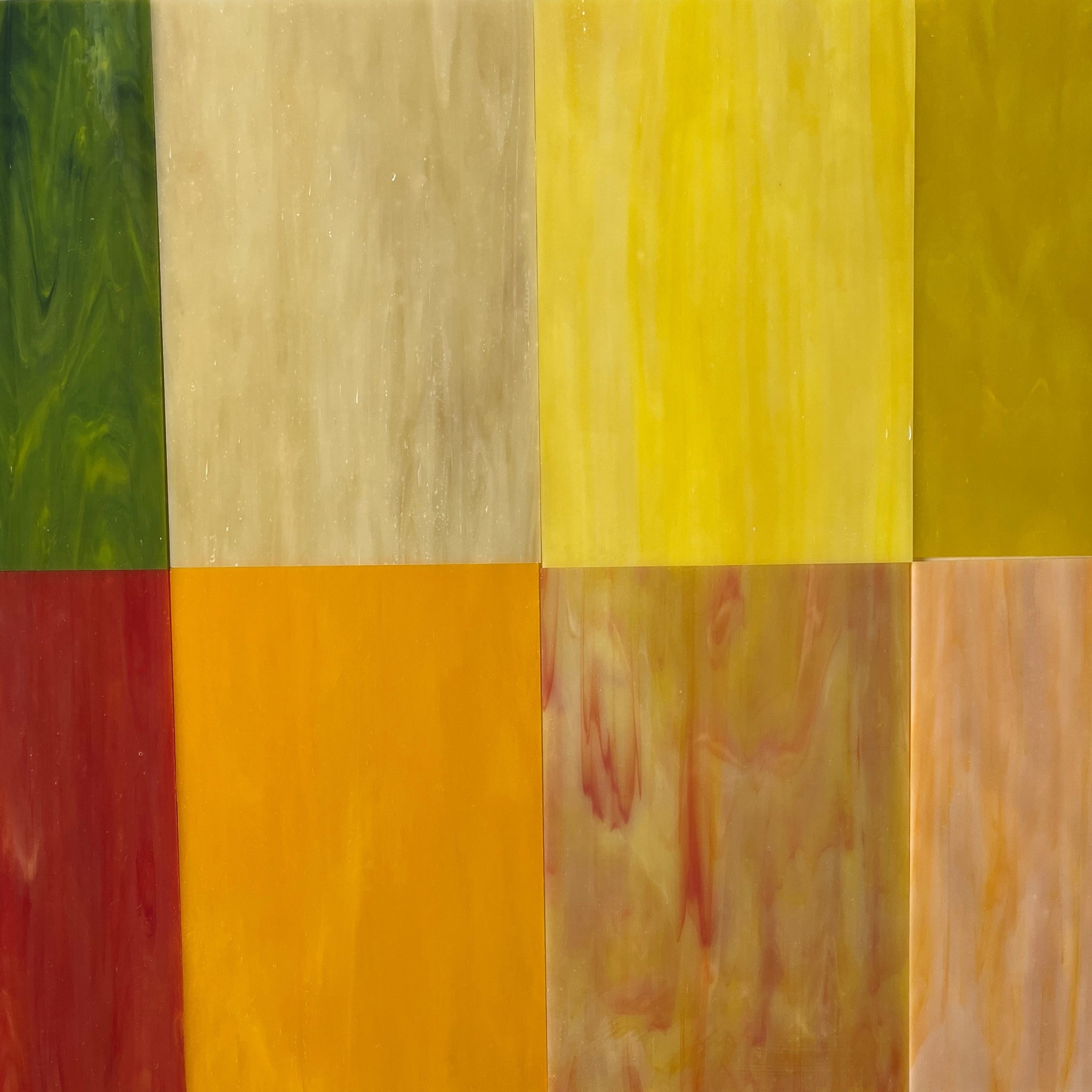 Stained Glass Sheets Pack - RED/YELLOW 4x6 inches