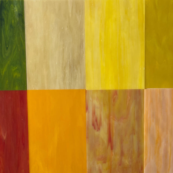 Stained Glass Sheets Pack - RED/YELLOW 4x6 inches
